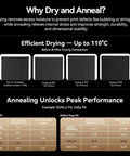 Comparison of filament drying at different temperatures with FilaDryer E2 All-In-One Filament Dryer And Annealing Box For Engineering 3D Printing