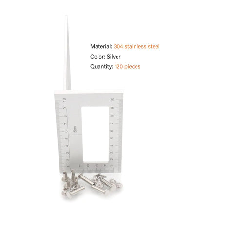 Top Tier 120 Piece Chicago Screw Binding Post Assortment Kit Featuring 304 Stainless Steel Leather Hardware Fasteners shown with silver screws.