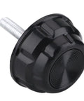Black durable screw cap from the Durable Screw Cap Replacement Kit For Spinning Reels 10 Pcs Handle Caps And Gaskets For Outdoor Fishing.