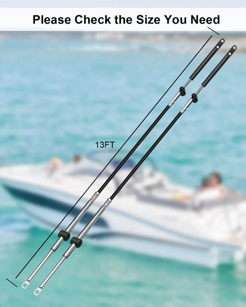 13 Foot Outboard Engine Control Cables Set For Throttle And Shift Remote Control Cables 2 Pack For Your Boat Rig Compatible With Mercury MerCruiser Marine Force Outboard Engine Control Box Gen I