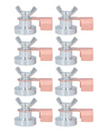 Grab The Deal On These 8 Piece Portable Welding Magnetic Ground Clamps For Steel in a grid showing eight sturdy metal clamps.