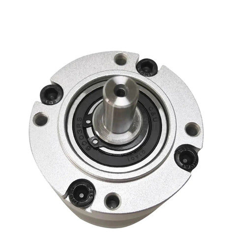 No Nonsense 60 Mm Double Shaft Planetary Reduction Gearbox PLS60 Servo Motor Speed Reducer Assembly with central shaft detail.