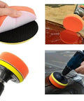 Six Piece 3 Inch Imitation Wool Polishing Pad Kit With M10 Drill Adapter Buffing Attachment on car during polishing