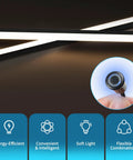 Close-up of LED light strip and touch switch from 6 Piece Self Adhesive LED Recessed Lighting Kit With Smart Switch 3000K Touch Switch For Wood Slat Wall Panels Headboards Stairs And Under Cabinet Decor In 16 Inch 24 Inch And 40 Inch Lengths.