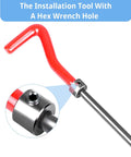 Hex wrench with red handle from 15-Piece Thread Insert Repair Kit For M14x1.5 Female Threads With Drill, Tap, Wrench, Box