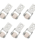 Heavy Duty Nylon Sliding Door Rollers With Smooth As Butter Ride For Cabinets And Drawer Units Features six one inch white pulleys.