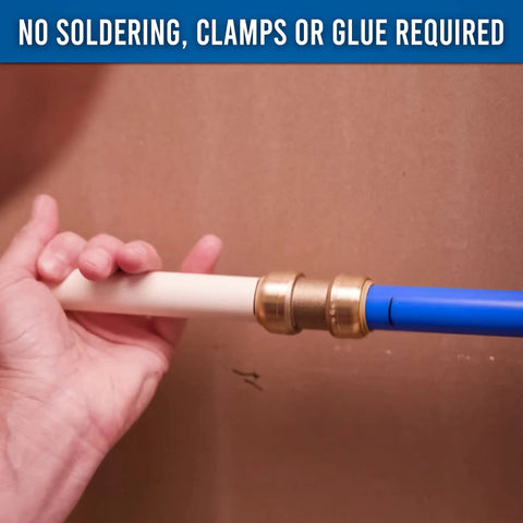 Plug And Play Three Quarter Inch To Three Quarter Inch Push Fit Straight Brass Couplings No Sweat Leak Proof Plumbing Connector Tool Free Pipe Joiner Get It Done Fast Pack Of Twenty Pieces connecting two pipes