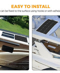 Ultimate 200W Solar Panel Kit For RV Boat Cabin Car Trailer With 12V System Flexible 100W Monocrystalline Panels installed on RV and boat