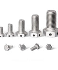M12x35 stainless steel hex head bolt with hole, 4-pack, 304 SS, safety wire ready, Amazon