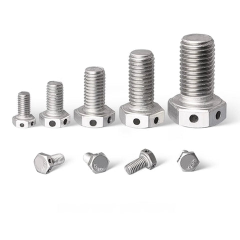 M12x35 stainless steel hex head bolt with hole, 4-pack, 304 SS, safety wire ready, Amazon