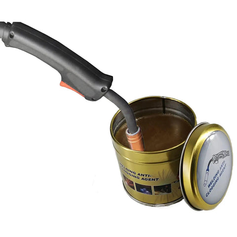 Anti-Spatter Welding Gel for MIG Nozzles, Keeps Nozzle Clean and Spatter-Free, Easy Apply Barrier in open tin with nozzle