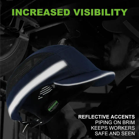 Bump Cap Style Safety Hat For Adults Men Women Lightweight Breathable Head Protection With Reflective Stripes And Baseball Cap Look