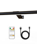 Rechargeable Magnetic LED Picture Light With Remote Dimmable Wall Art Lighting Full Metal Housing Timed Auto Dim Function with accessories