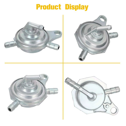 GY6 Vacuum Fuel Pump Petcock 3 Port Replacement for 50cc 125cc 150cc engines, shown from multiple angles for Chinese scooters.
