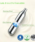 8G Whipped Cream Chargers 10 Pack Pro Grade Food Grade Culinary Gas Odorless For Professional Cafes And Dessert Shops Universal Refills with zinc coating and stainless steel