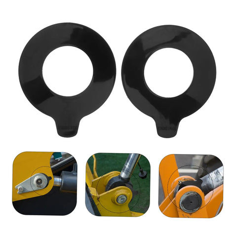 Heavy Duty Rubber Two Piece Flat Washers Kit For Excavators And Construction Machinery Noise Dampening Shim For Vibration Reduction Durable Rubber Pads Compatible With Various Models, black rubber washers installed on excavator joints