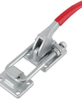 Rock Solid Heavy Duty U Hook Latch Clamp 2 Pack Delivers Knockout 7716 Lb Grip Power Built Tough From Cast Alloy Steel With Adjustable Pull Action Handle And Comfy Rubberized Lever on metallic base.