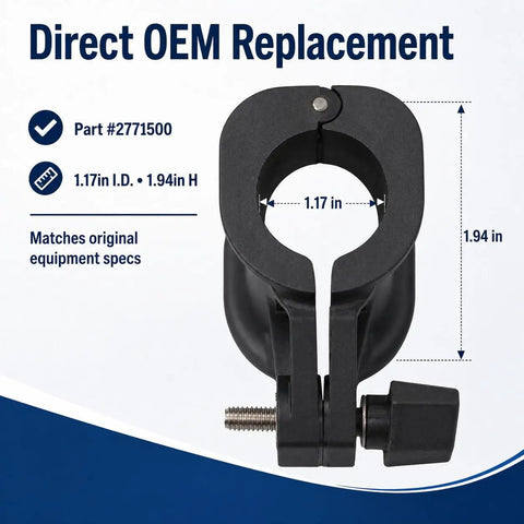 Depth Collar With Knob Kit For Terrova And Riptide ST Trolling Motors, easy install replacement part dimensions shown