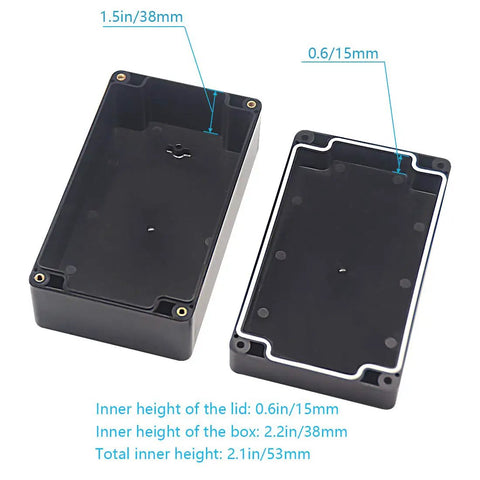 Knockout IP65 Waterproof Junction Box Heavy Duty Abs Plastic Enclosure For Outdoor Electronics Built Like A Tank Against Weather Zero Stress Diy Mounts 158 X 90 X 60 Mm inner dimensions shown in image.