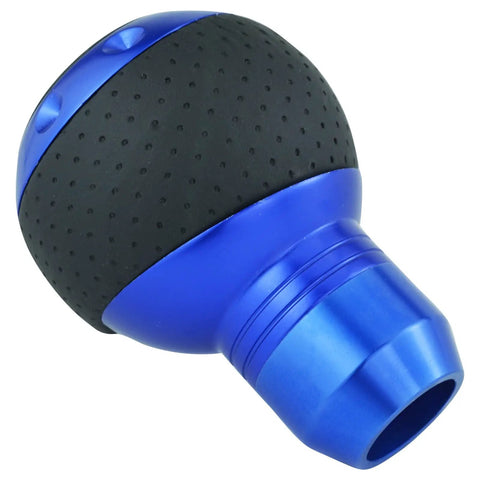 Bold Blue Five Speed Ball Shift Knob With Crisp Gear Map For Manual Transmissions, 4 inch, aluminum and rubber build.