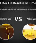 Comparison of filtered oil before and after use with Heavy Duty 38L Commercial Deep Fryer Oil Filter Machine Stainless Steel Portable Filtration System.