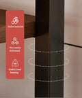 Close-up of sturdy black metal pole emphasizing solid material and stable load bearing for Kickass Heavy Duty Kitchen Storage Rack Handling Everyday Essentials From Microwaves To Pantry Items Large Capacity Multifunctional Utility Cart And Industrial Coffee Station.
