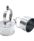 Two Pack Galvanized Steel Eye Top Chain Link Fence Loop Caps for 2-3/8 in Posts and 1-5/8 in Top Rails, Rust Resistant