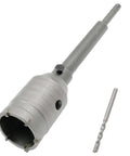 50mm concrete hole saw with SDS Plus shank and 202mm connecting rod, side view