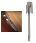 Door Saver Hinge Pin Stop for Three Inch to Four and a Half Inch Residential Hinges Satin Nickel Finish by Nuk3y shown installed