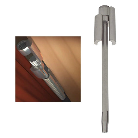 Door Saver Hinge Pin Stop for Three Inch to Four and a Half Inch Residential Hinges Satin Nickel Finish by Nuk3y shown installed