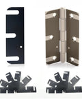 12 Pack Door Hinge Shims 1/32 Inch Thick Metal C Slot For Fixing Sagging Doors And Uneven Gaps, multiple angles shown