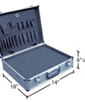 Rugged Aluminum Tool Case With Foam Insert And Perforated Storage Panels Lightweight 6 lb Carrier Measuring 14x18x6 inches