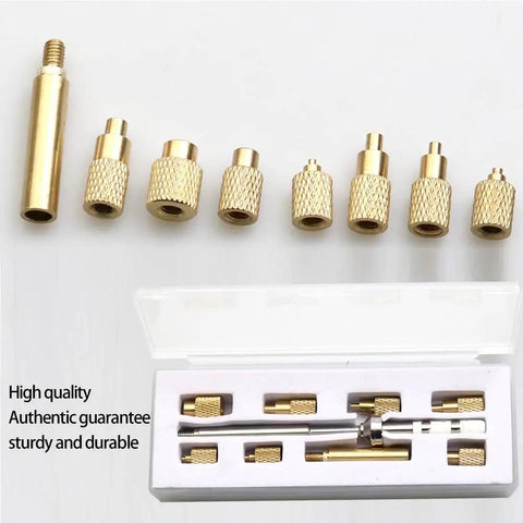 Hot Melt Heat Set Insert Tool Kit With Brass Knurled Nuts For M2 to M8 Tips and Embedding Adapters 3D Printed Parts