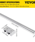 Rock Solid SBR16 Linear Rail Kit With Two 800mm Guide Ways And Four SBR16UU Bearing Blocks showing specifications and dimensions.