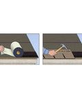 Installation steps for Heavy Duty Asphalt Shingle Starter Roll With Killer Self Seal Adhesion 7.2 Inches Wide on a roof.