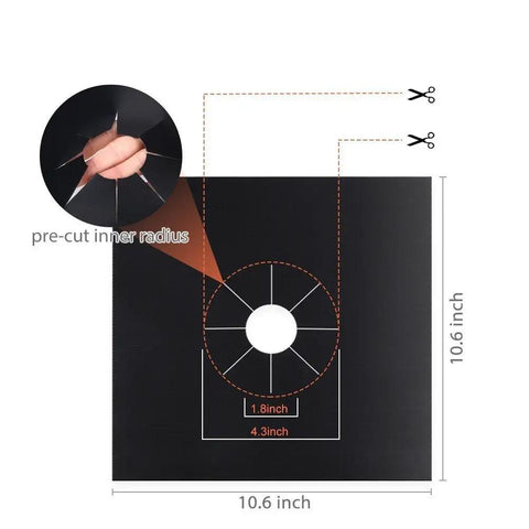 Gas Stove Burner Covers 8 Pack Nonstick Reusable Double Thickness 0.2mm Protective Liners For Stovetop 10.6 By 10.6 Inch BPA Free