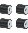 4 Pack 20x20mm M6 Female Thread Rubber Mounts Vibration Isolators Anti Vibration Pads Silent Block Bases For Home Workshop Gear And DIY Projects To Keep Your Equipment Quiet Stable And Vibration Free, four black rubber mounts
