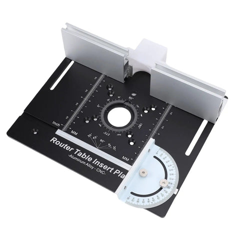 Hella Smooth Router Lift Table System With Easy 51 Mm Vertical Adjustment Heavy Duty Compatible With 64 To 66 Mm Router Motors with aluminum insert plate.