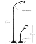 2 In 1 LED Floor And Desk Lamp With Adjustable Height And Gooseneck, Shade Options, Esthetician Light For Lash Work, shown in 56in and 20in positions