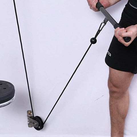 Person using Heavy Duty Gym Pulley System With Wall Mount Single Pulley Block Silent 360 Degree Swivel Wheel Mute Bearing for training