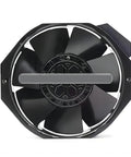 Heavy Duty Industrial Axial Cooling Fan W2E142 BB01 Series 16 98 A9 01 High Performance Motor Delivers Consistent Airflow For Industrial Equipment Cooling Low Vibration Long Life Quiet Operation, black axial fan front view