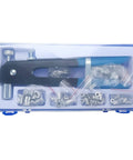 86Pcs Hand Rivet Nut Tool Kit With Metric Rivnuts M3 M4 M5 M6 M8, Pro Grade Blind Rivet Nut Setter in a plastic case with rivnuts.
