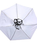Inner view of Raindrops Purple Umbrella Hat With Adjustable Fit For Outdoor Vibes, Sun Protection Cap showing metal frame and headband.