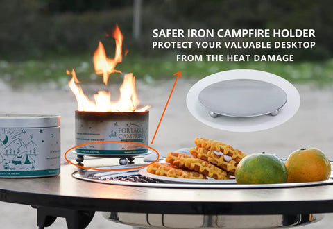 Portable Tabletop Campfire Pit for Camping and Backyard Hangouts Date Night Smores Fire Pit Reusable Burn Time 3-5 Hours on tabletop
