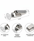 Stainless Steel Spring Toggle Latch For Toolboxes And Crates Draw Latch With Rugged Hook And Eye Mechanism Keeps Toolbox Lids Locked Tight