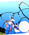 Half rim glasses with eyeglass repair thread kit inset in image, Eyeglass Repair Thread For Half Rim Glasses Easy Fix String For Quick Repairs On The Go Eyewear Maintenance And Accessories Kit That Keeps Your Specs Comfortable And Secure And Ready When You Need It, outdoor background