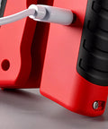 Type C Electrician Pliers With Ncv Detection Power And Charge Cable Tester For Home Repair Circuit Breaker Inspection Multi Function Voltage Check Tool Easy Grip Red Finish close-up of charging port and grip detail.