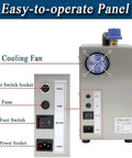 Professional Jewelry Steam Cleaner Turns Old Bling Into Fresh Sparkle In Seconds With Two Liter Stainless Steel Tank panel with controls.