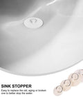 4pcs Rubber Bathtub Drain Stopper with Pull Ring in a sink, showing one inserted stopper creating a seal.