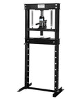 Badass 12 Ton H Frame Hydraulic Shop Press With Adjustable Height Stamping Plates And Built In Pressure Relief Valve for garage use.